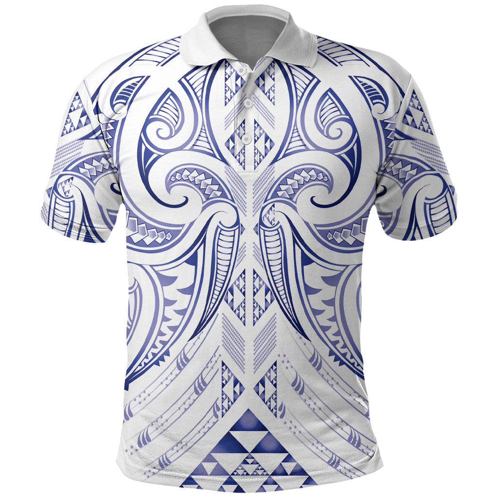 Maori Rugby Custom Ngaru Mangopare Polo Shirt Kikorangi Niho Taniwha Motif