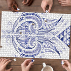 Maori Rugby Custom Ngaru Mangopare Puzzle Kikorangi Niho Taniwha Motif