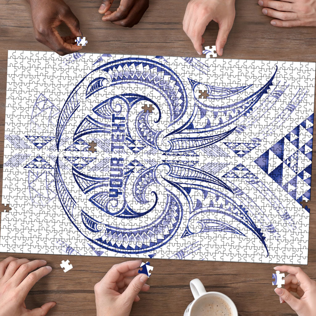Maori Rugby Custom Ngaru Mangopare Puzzle Kikorangi Niho Taniwha Motif