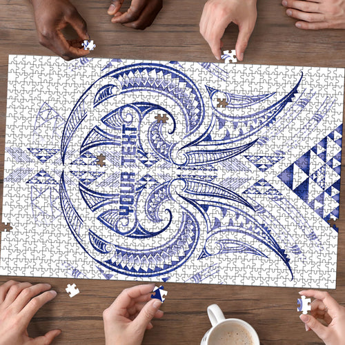 Maori Rugby Custom Ngaru Mangopare Puzzle Kikorangi Niho Taniwha Motif