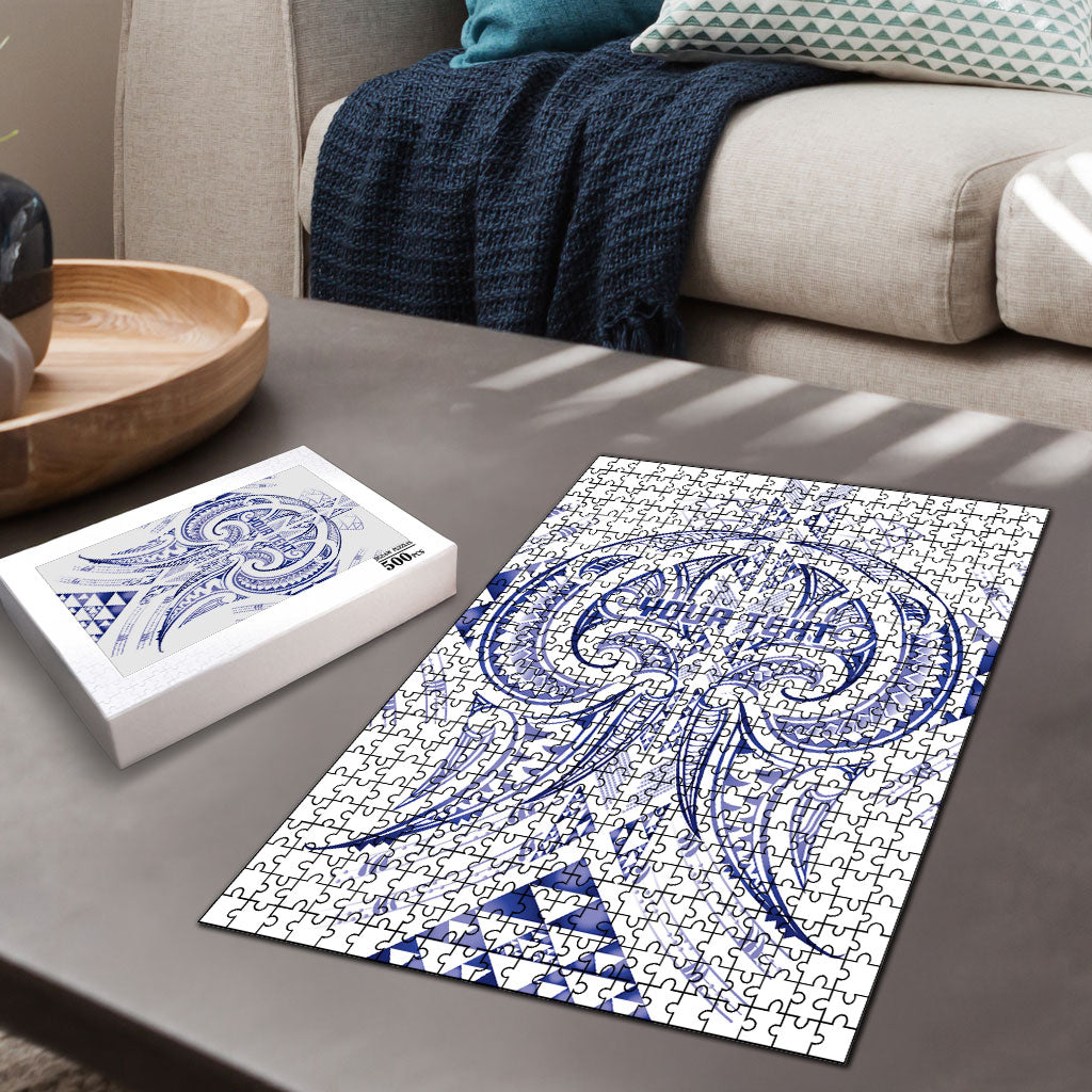 Maori Rugby Custom Ngaru Mangopare Puzzle Kikorangi Niho Taniwha Motif