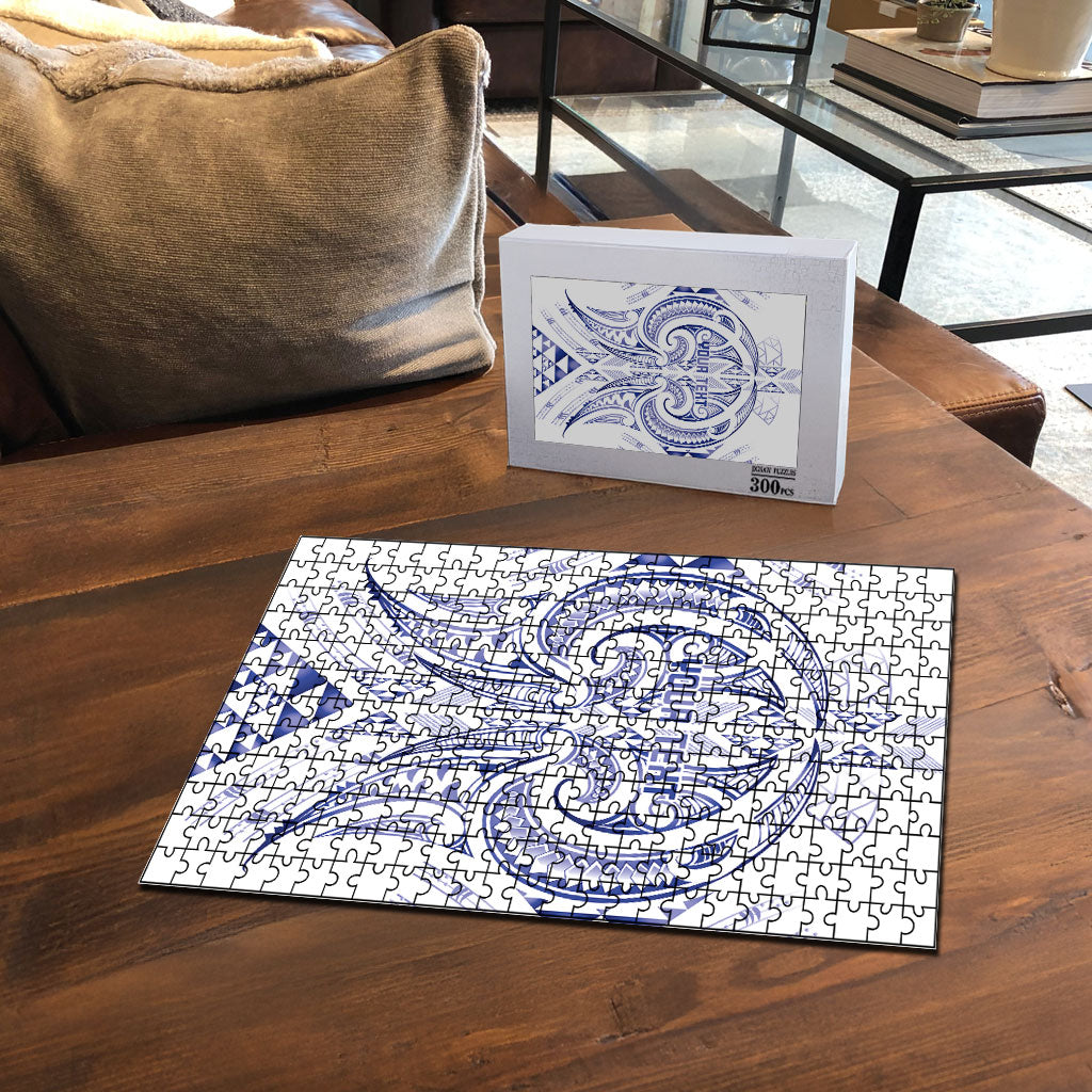 Maori Rugby Custom Ngaru Mangopare Puzzle Kikorangi Niho Taniwha Motif