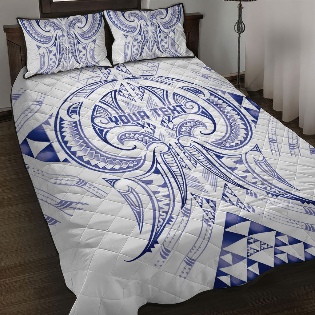 Maori Rugby Custom Ngaru Mangopare Quilt Bed Set Kikorangi Niho Taniwha Motif