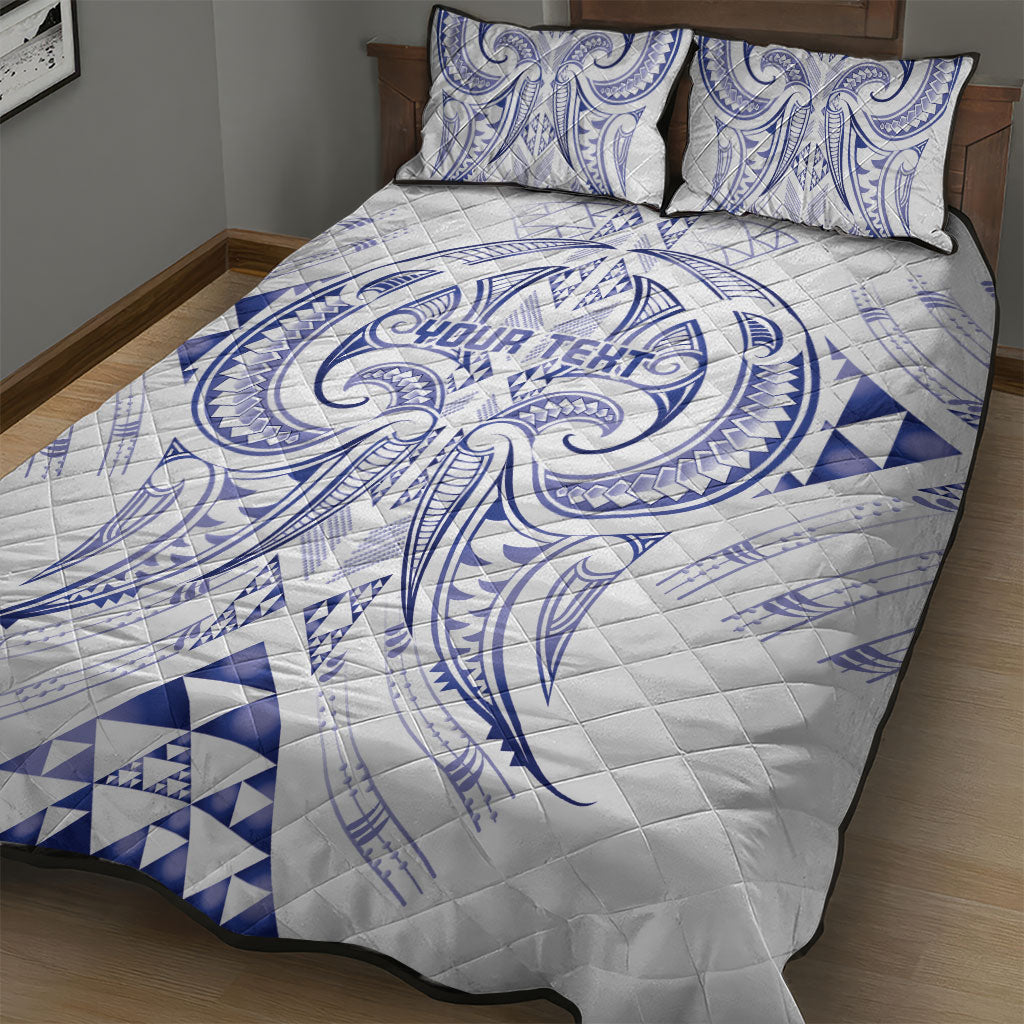 Maori Rugby Custom Ngaru Mangopare Quilt Bed Set Kikorangi Niho Taniwha Motif