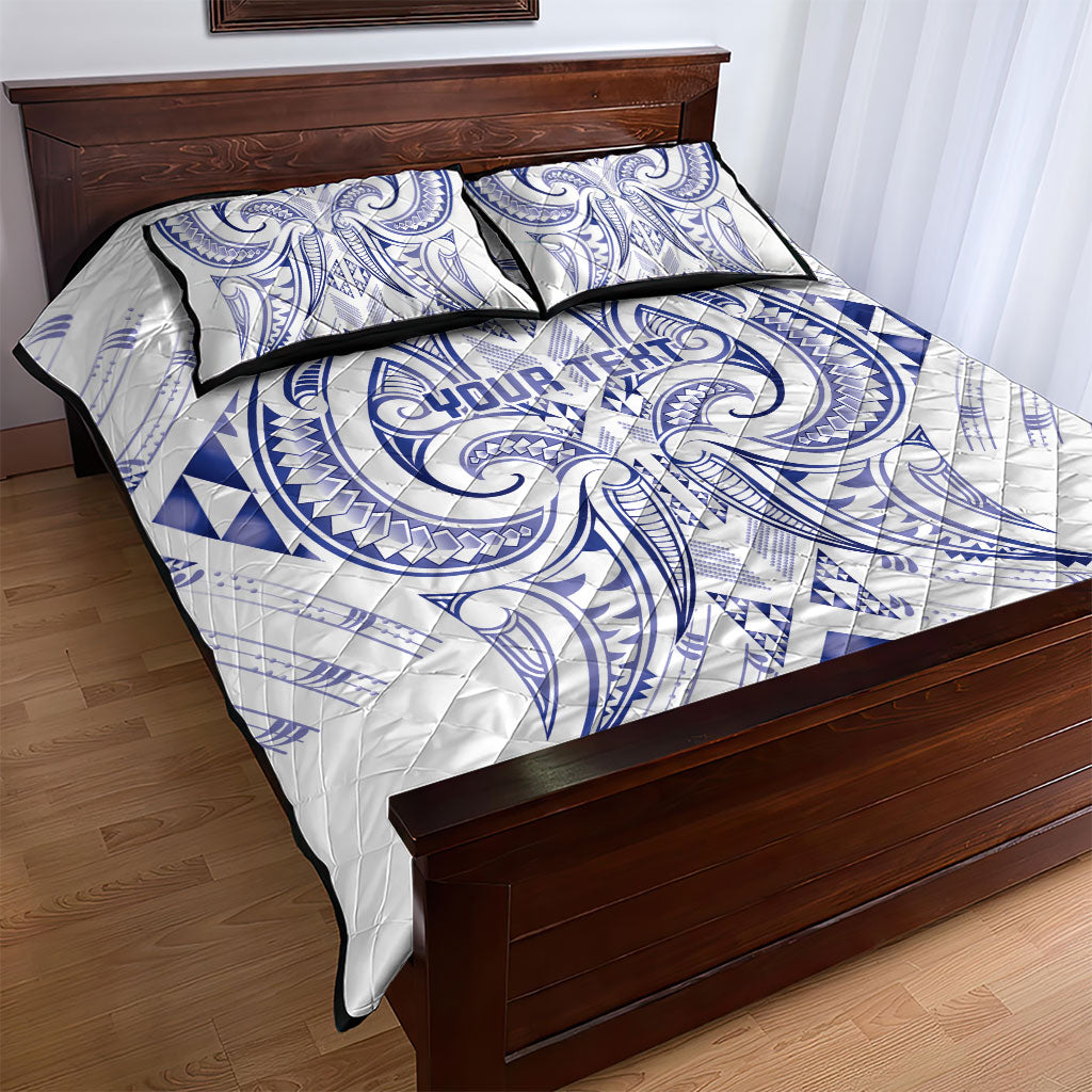 Maori Rugby Custom Ngaru Mangopare Quilt Bed Set Kikorangi Niho Taniwha Motif
