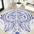 Maori Rugby Custom Ngaru Mangopare Round Carpet Kikorangi Niho Taniwha Motif