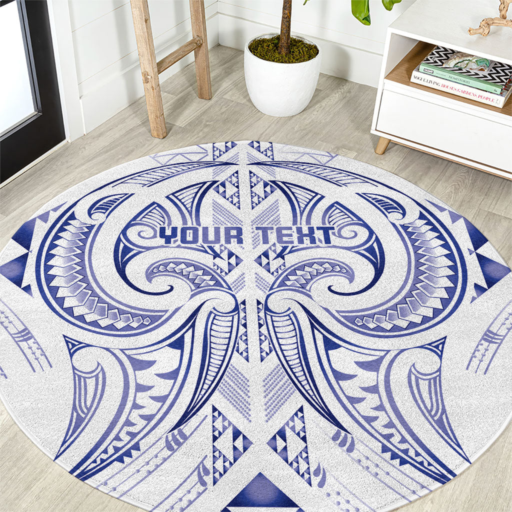 Maori Rugby Custom Ngaru Mangopare Round Carpet Kikorangi Niho Taniwha Motif