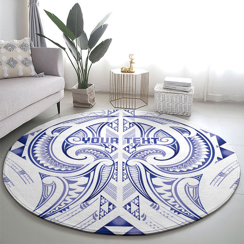 Maori Rugby Custom Ngaru Mangopare Round Carpet Kikorangi Niho Taniwha Motif