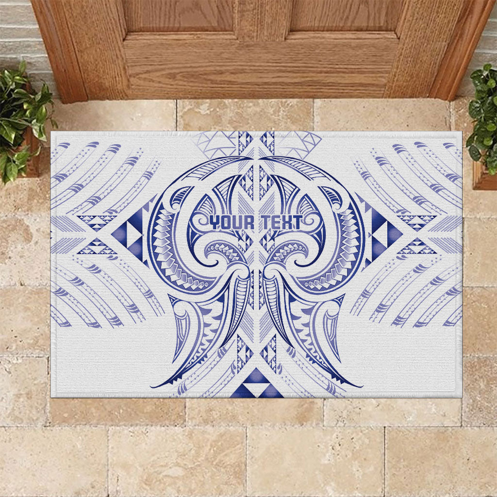 Maori Rugby Custom Ngaru Mangopare Rubber Doormat Kikorangi Niho Taniwha Motif