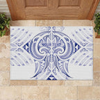Maori Rugby Custom Ngaru Mangopare Rubber Doormat Kikorangi Niho Taniwha Motif
