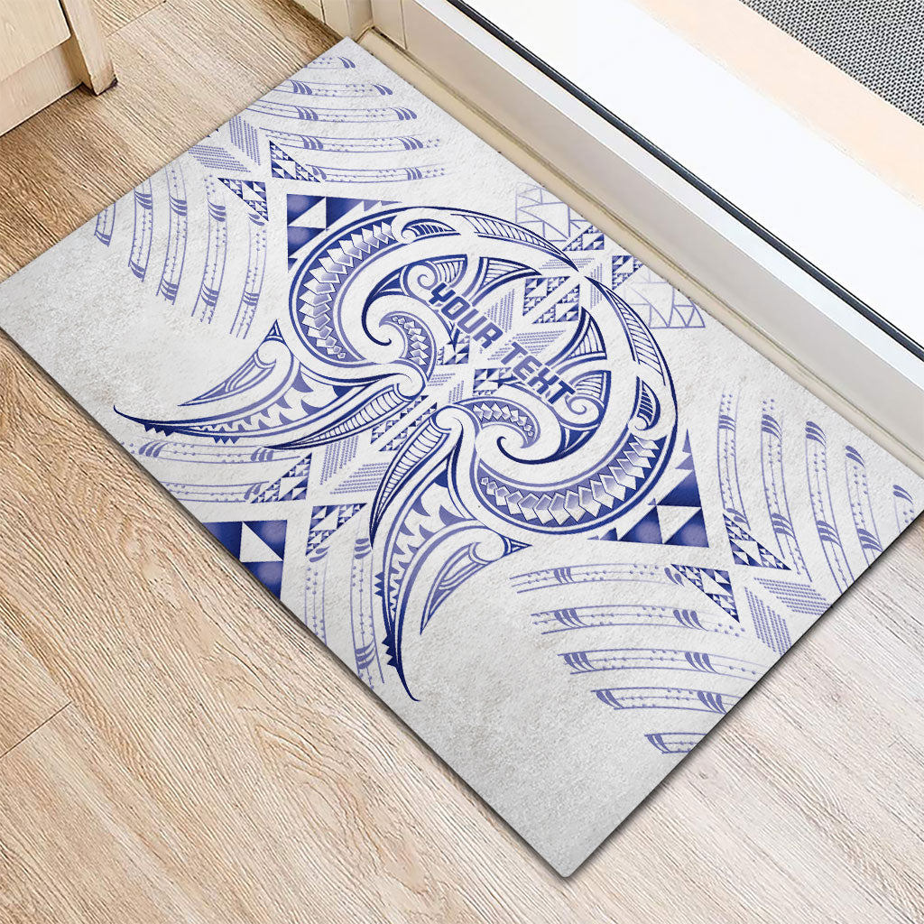 Maori Rugby Custom Ngaru Mangopare Rubber Doormat Kikorangi Niho Taniwha Motif