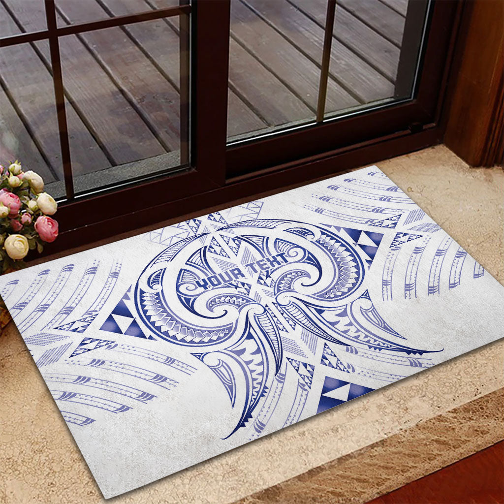 Maori Rugby Custom Ngaru Mangopare Rubber Doormat Kikorangi Niho Taniwha Motif