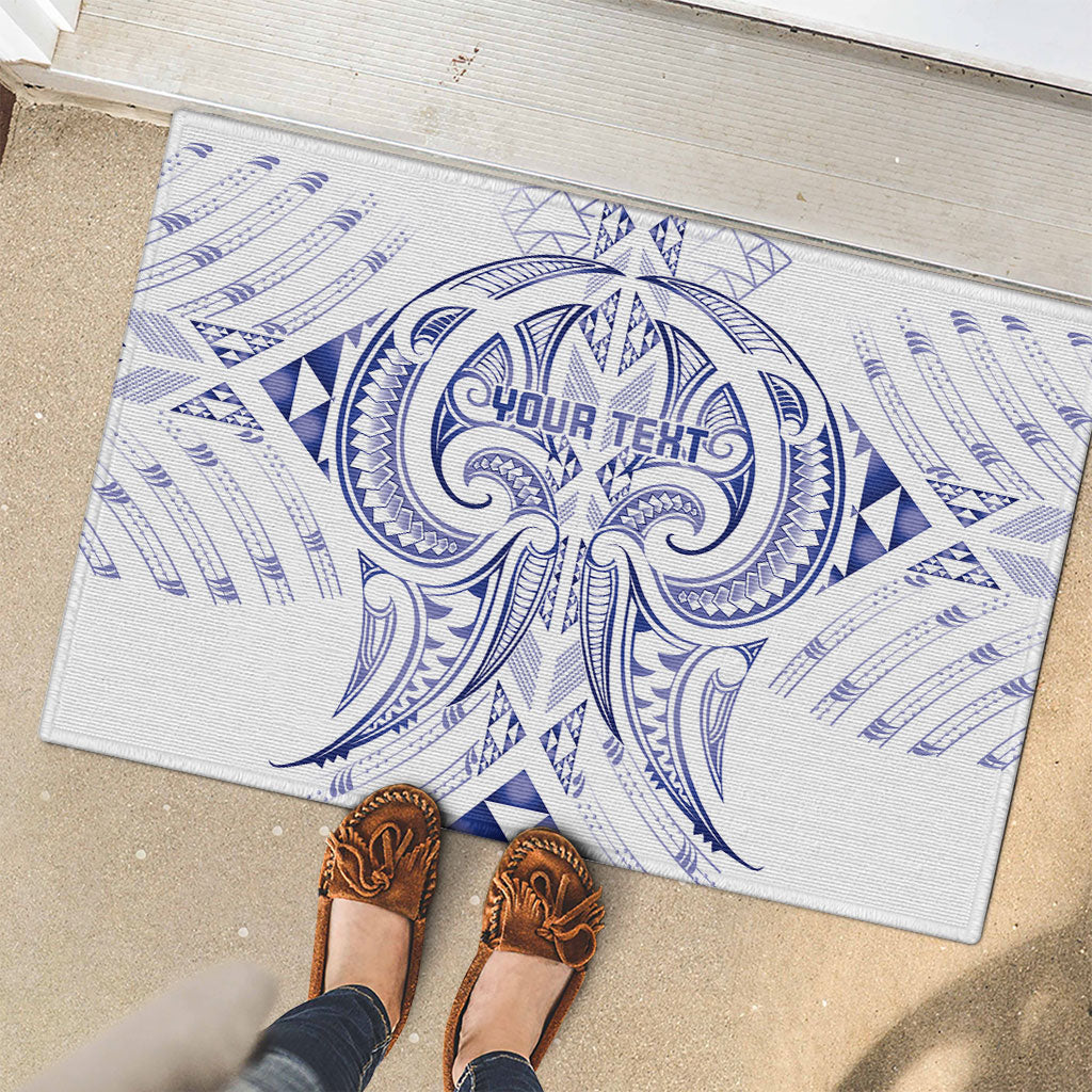 Maori Rugby Custom Ngaru Mangopare Rubber Doormat Kikorangi Niho Taniwha Motif