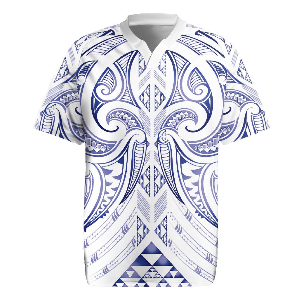 Maori Rugby Custom Ngaru Mangopare Rugby Jersey Kikorangi Niho Taniwha Motif