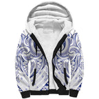 Maori Rugby Custom Ngaru Mangopare Sherpa Hoodie Kikorangi Niho Taniwha Motif