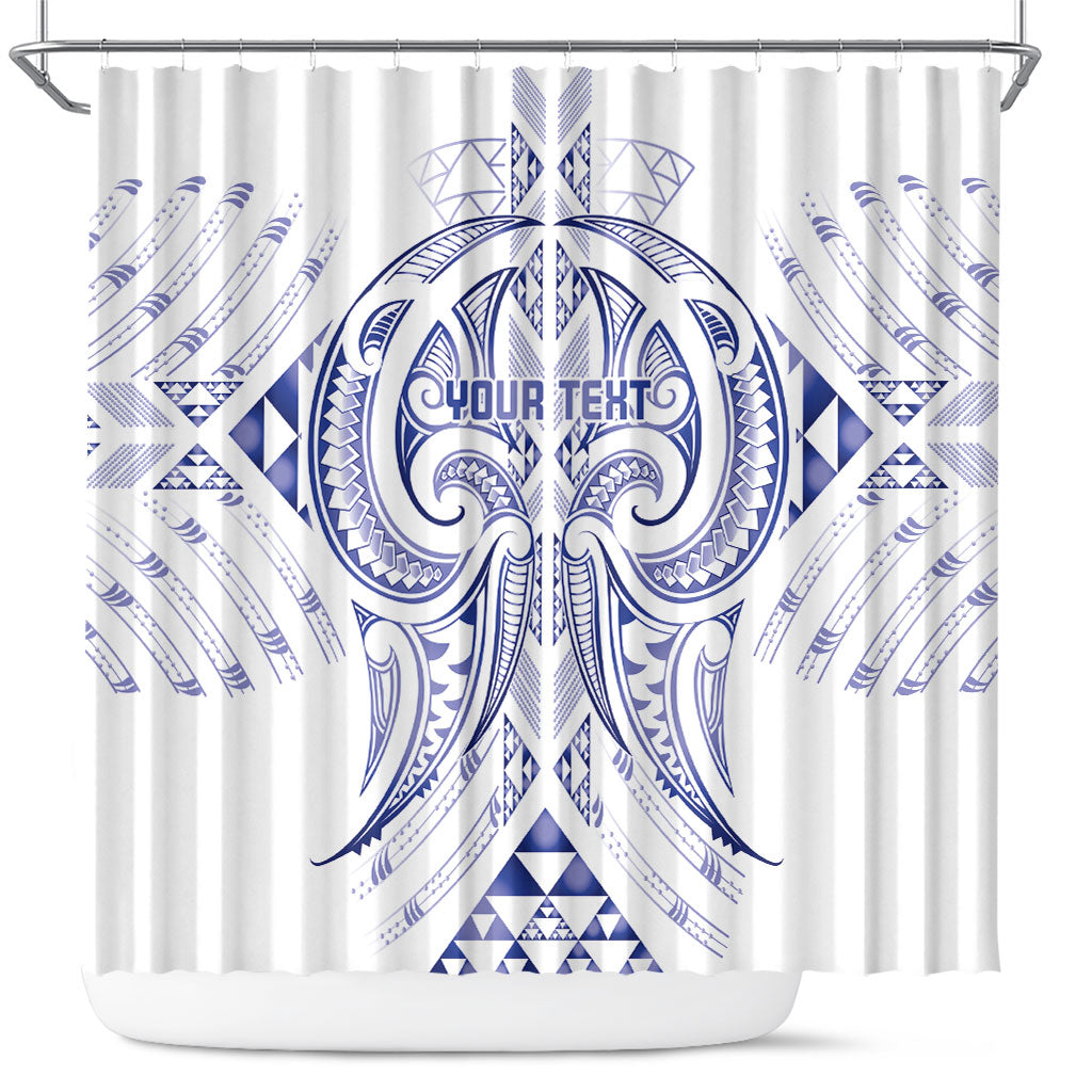 Maori Rugby Custom Ngaru Mangopare Shower Curtain Kikorangi Niho Taniwha Motif