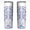 Maori Rugby Custom Ngaru Mangopare Skinny Tumbler Kikorangi Niho Taniwha Motif