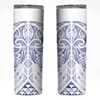 Maori Rugby Custom Ngaru Mangopare Skinny Tumbler Kikorangi Niho Taniwha Motif