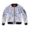 Maori Rugby Custom Ngaru Mangopare Sleeve Zip Bomber Jacket Kikorangi Niho Taniwha Motif