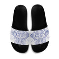 Maori Rugby Custom Ngaru Mangopare Slide Sandals Kikorangi Niho Taniwha Motif
