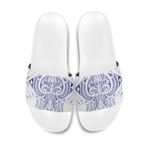 Maori Rugby Custom Ngaru Mangopare Slide Sandals Kikorangi Niho Taniwha Motif