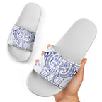 Maori Rugby Custom Ngaru Mangopare Slide Sandals Kikorangi Niho Taniwha Motif