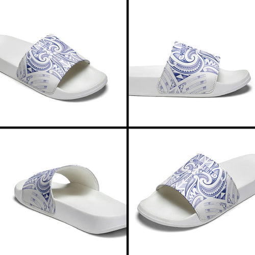 Maori Rugby Custom Ngaru Mangopare Slide Sandals Kikorangi Niho Taniwha Motif