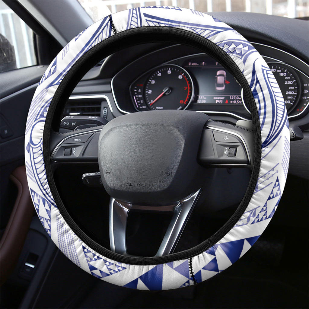 Maori Rugby Ngaru Mangopare Steering Wheel Cover Kikorangi Niho Taniwha Motif