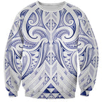 Maori Rugby Custom Ngaru Mangopare Sweatshirt Kikorangi Niho Taniwha Motif