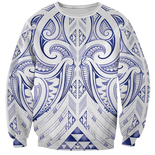 Maori Rugby Custom Ngaru Mangopare Sweatshirt Kikorangi Niho Taniwha Motif