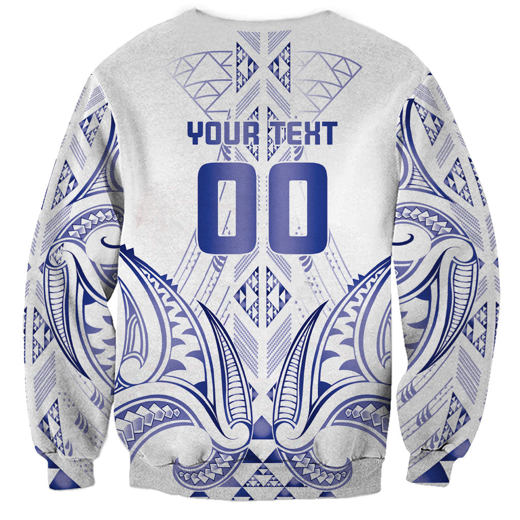 Maori Rugby Custom Ngaru Mangopare Sweatshirt Kikorangi Niho Taniwha Motif