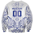 Maori Rugby Custom Ngaru Mangopare Sweatshirt Kikorangi Niho Taniwha Motif