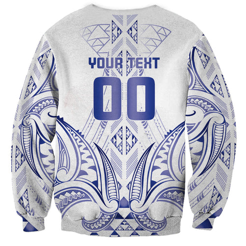 Maori Rugby Custom Ngaru Mangopare Sweatshirt Kikorangi Niho Taniwha Motif