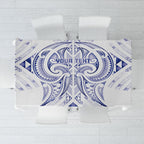 Maori Rugby Custom Ngaru Mangopare Tablecloth Kikorangi Niho Taniwha Motif
