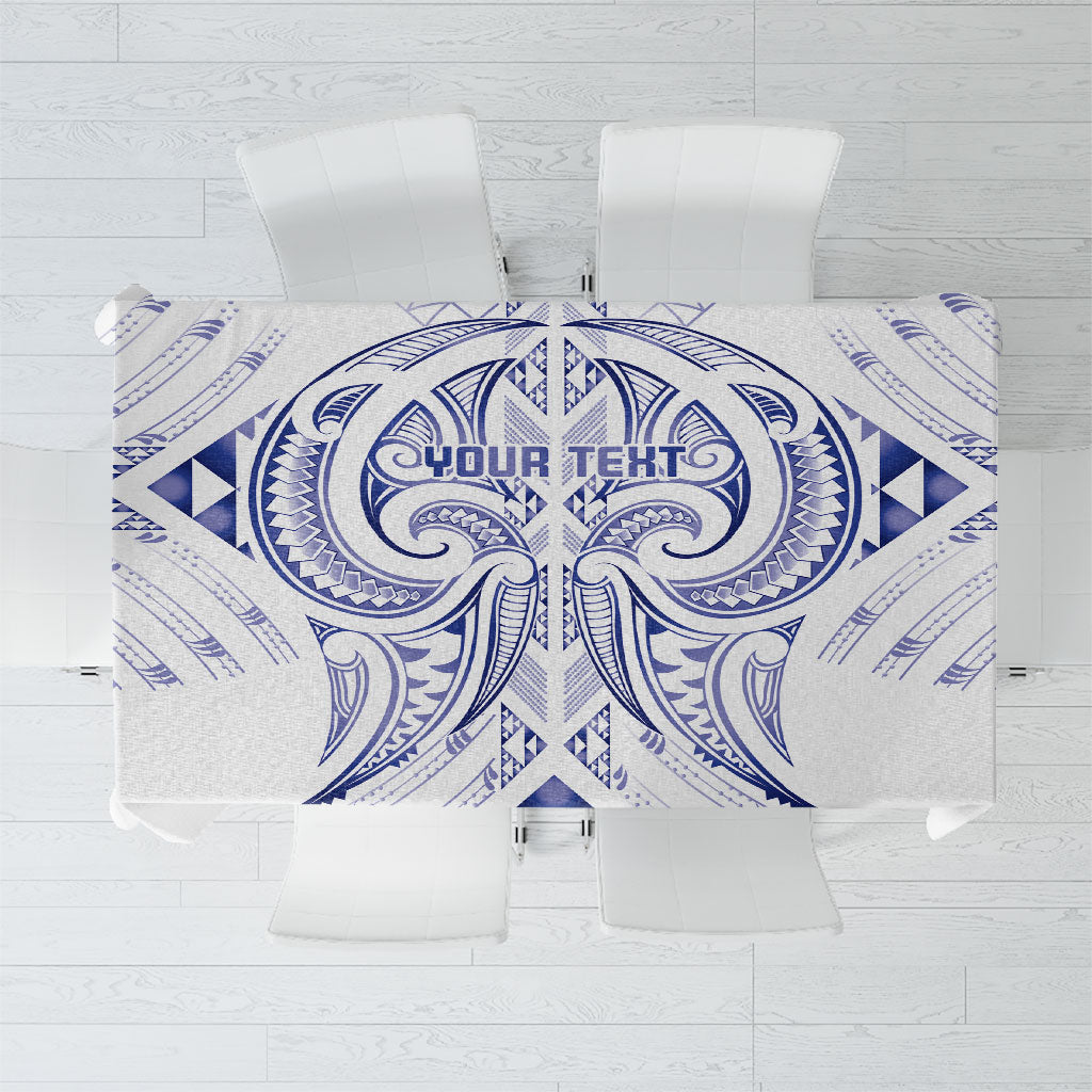 Maori Rugby Custom Ngaru Mangopare Tablecloth Kikorangi Niho Taniwha Motif