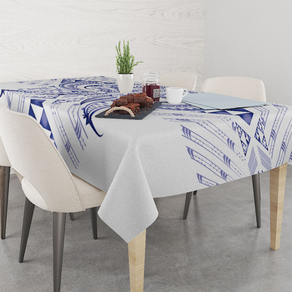 Maori Rugby Custom Ngaru Mangopare Tablecloth Kikorangi Niho Taniwha Motif