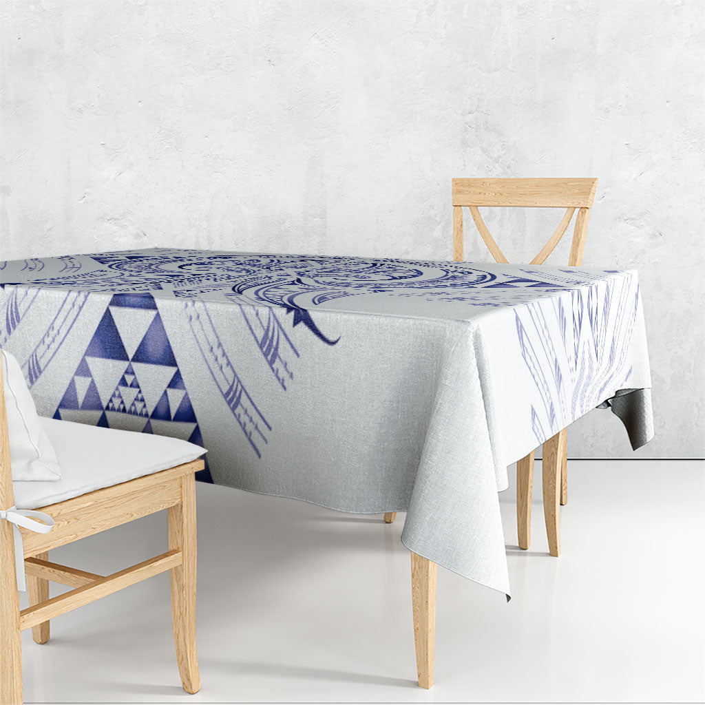 Maori Rugby Custom Ngaru Mangopare Tablecloth Kikorangi Niho Taniwha Motif