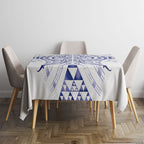 Maori Rugby Custom Ngaru Mangopare Tablecloth Kikorangi Niho Taniwha Motif