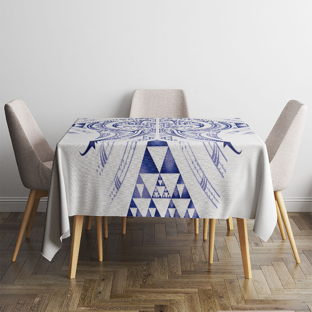 Maori Rugby Custom Ngaru Mangopare Tablecloth Kikorangi Niho Taniwha Motif
