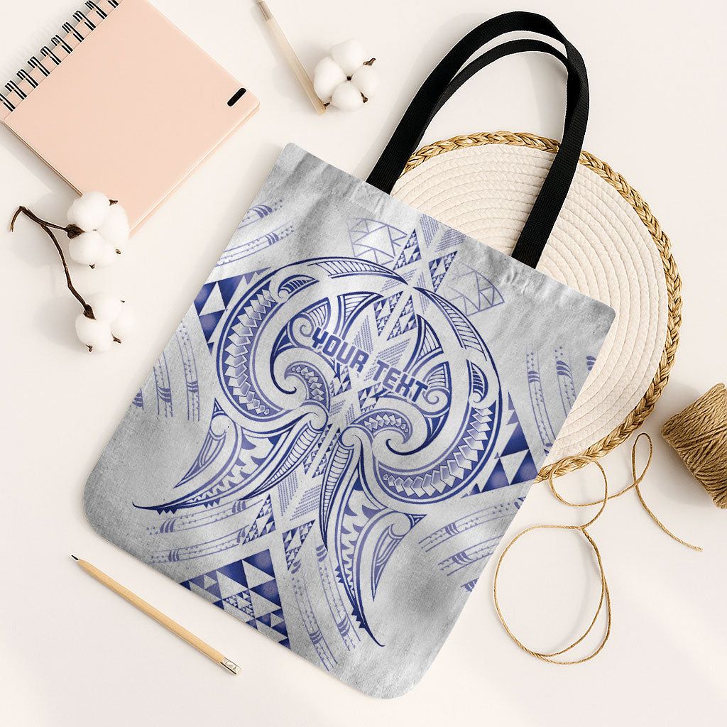 Maori Rugby Custom Ngaru Mangopare Tote Bag Kikorangi Niho Taniwha Motif