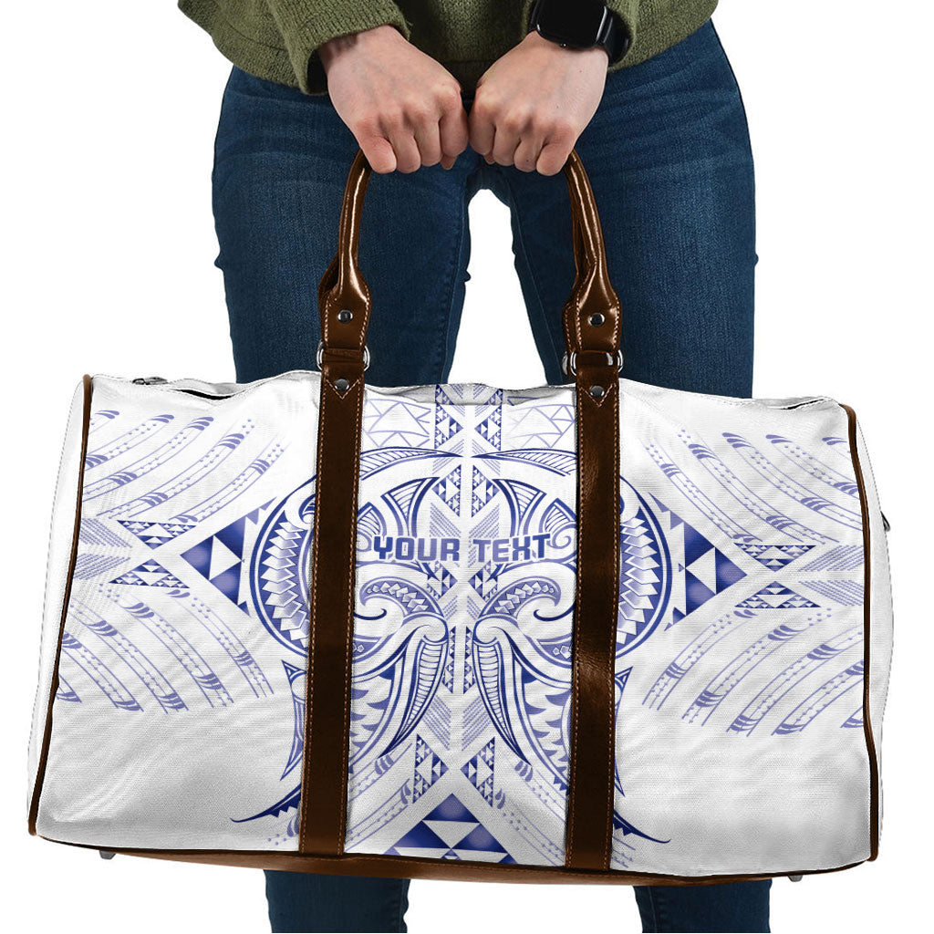 Maori Rugby Custom Ngaru Mangopare Travel Bag Kikorangi Niho Taniwha Motif