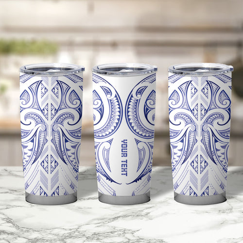 Maori Rugby Custom Ngaru Mangopare Tumbler Cup Kikorangi Niho Taniwha Motif