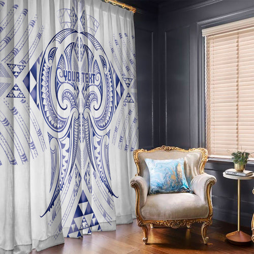Maori Rugby Custom Ngaru Mangopare Window Curtain Kikorangi Niho Taniwha Motif