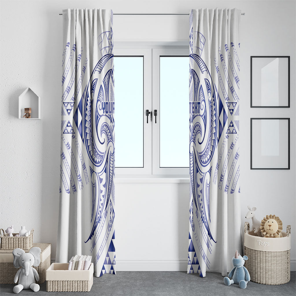 Maori Rugby Custom Ngaru Mangopare Window Curtain Kikorangi Niho Taniwha Motif