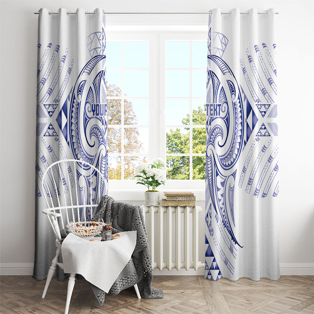 Maori Rugby Custom Ngaru Mangopare Window Curtain Kikorangi Niho Taniwha Motif