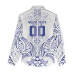 Maori Rugby Custom Ngaru Mangopare Women Casual Shirt Kikorangi Niho Taniwha Motif
