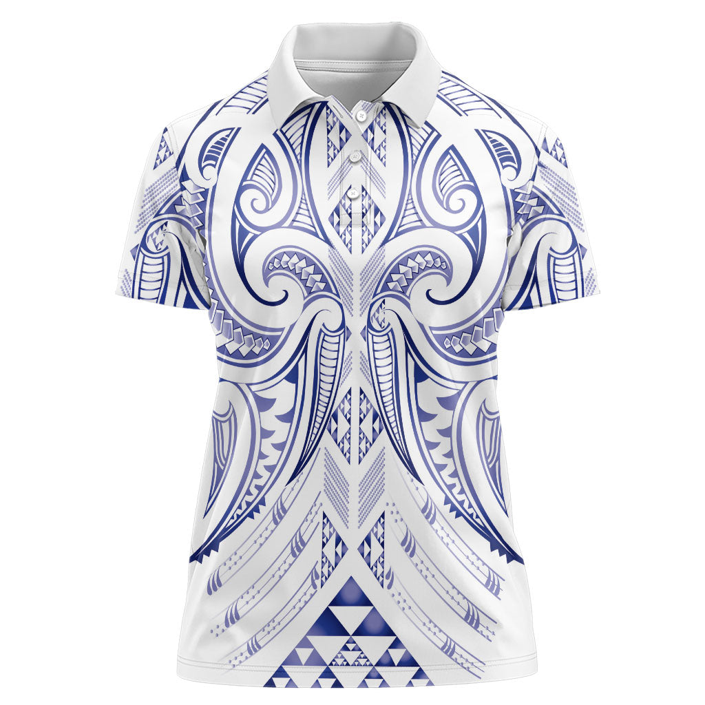 Maori Rugby Custom Ngaru Mangopare Women Polo Shirt Kikorangi Niho Taniwha Motif