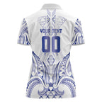 Maori Rugby Custom Ngaru Mangopare Women Polo Shirt Kikorangi Niho Taniwha Motif