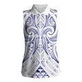 Maori Rugby Custom Ngaru Mangopare Women Sleeveless Polo Shirt Kikorangi Niho Taniwha Motif