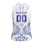 Maori Rugby Custom Ngaru Mangopare Women Sleeveless Polo Shirt Kikorangi Niho Taniwha Motif